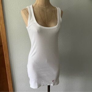 BAPE Women's sz S White Long Ribbed Tank Top Red Bapesta Star Bathing Ape Japan